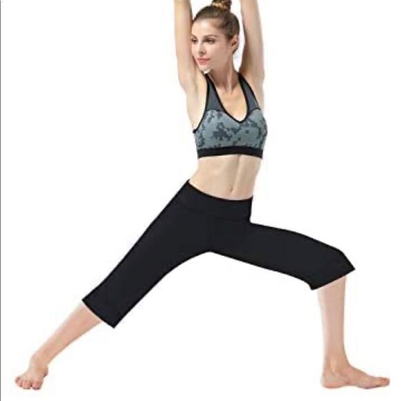 Hiskywin Capri Wide Leg Black Leggings size S - Picture 1 of 5